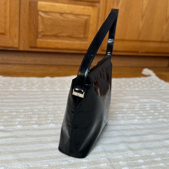 Gianni Versace vintage black patent leather tote shoulder bag silver hardware - Picture 3 of 16